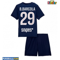 Paris Saint-Germain Bradley Barcola #29 Heimtrikotsatz Kinder 2025-26 Kurzarm (+ Kurze Hosen)